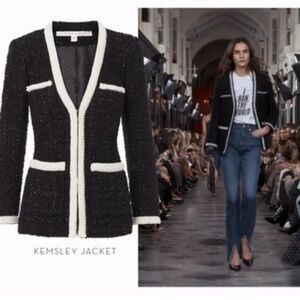 Veronica Beard Kemsley faux Pearl Embellished tweed jacket NWT
